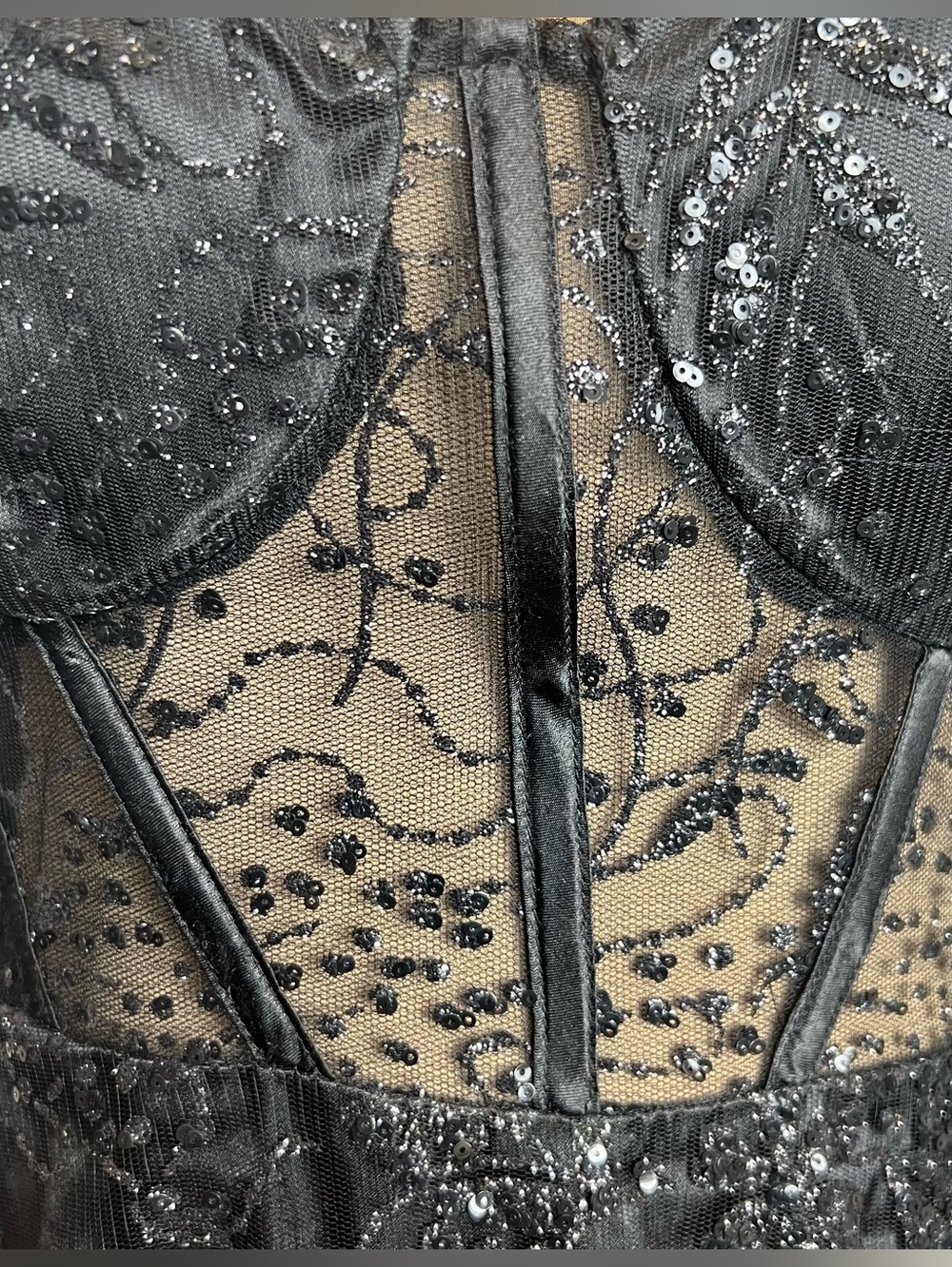 Windsor Black Lace Corset Dress Size 11 Cocktail Formal - Picture 12 of 17